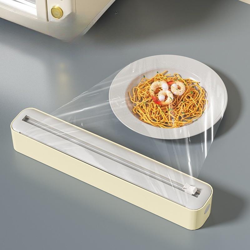 1PC Double Slide Knife Plastic Wrap Cutter Magnetic Suction Type Household Kitchen Adjustable Baking Paper Tinfoil Cutter Storage Box