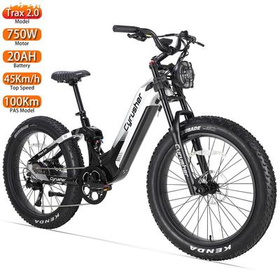 Elektrické kolo Cyrusher Trax 26" Odolné proti propíchnutí Široké pneumatiky Motor 750W Shimano 9 rychlostí Hydraulická kotoučová brzda 52V 20AH Maximální zatížení 150Kg