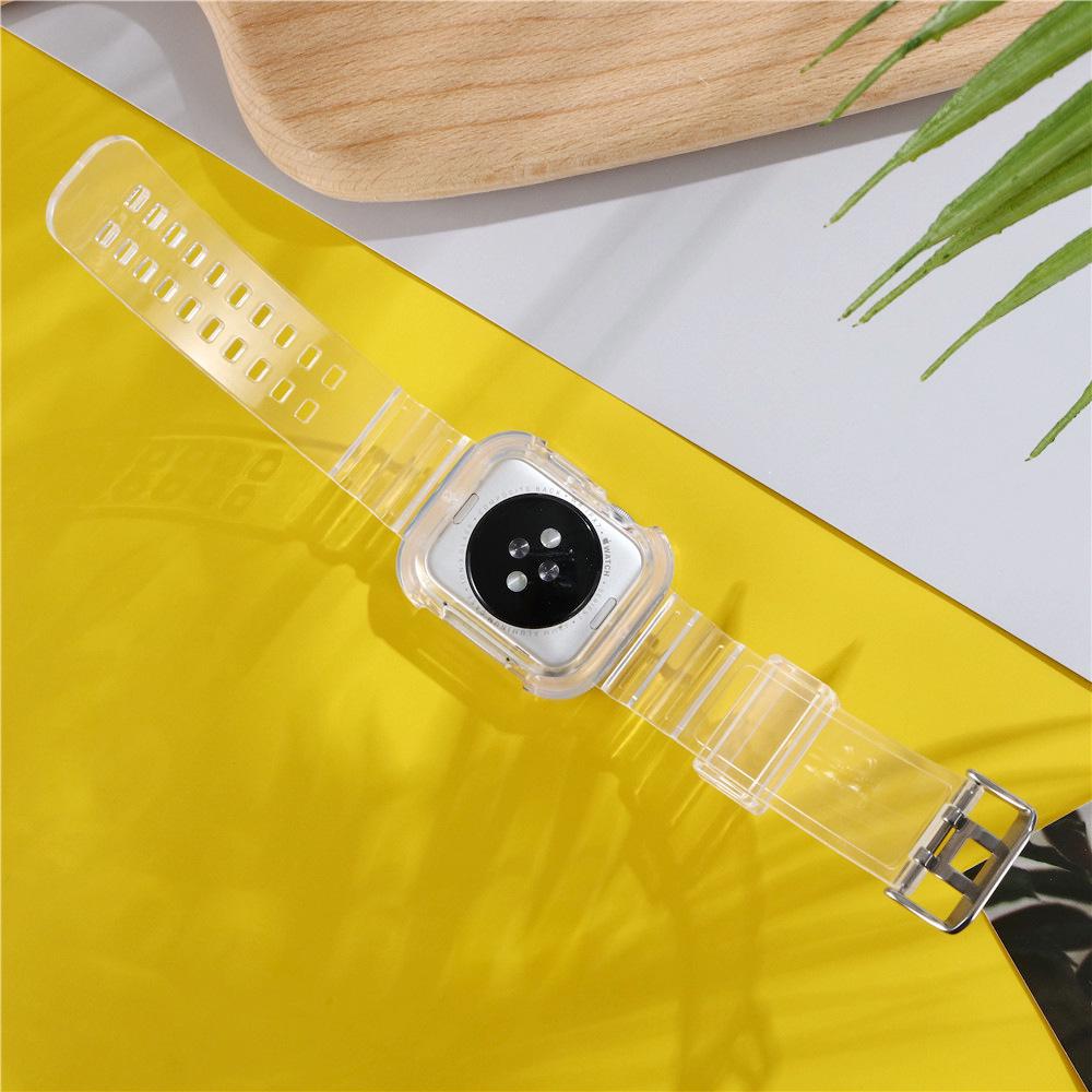 Transparent Glacier Replacement Strap with Integrated Protective Case for Apple Watch Series 7/SE/6