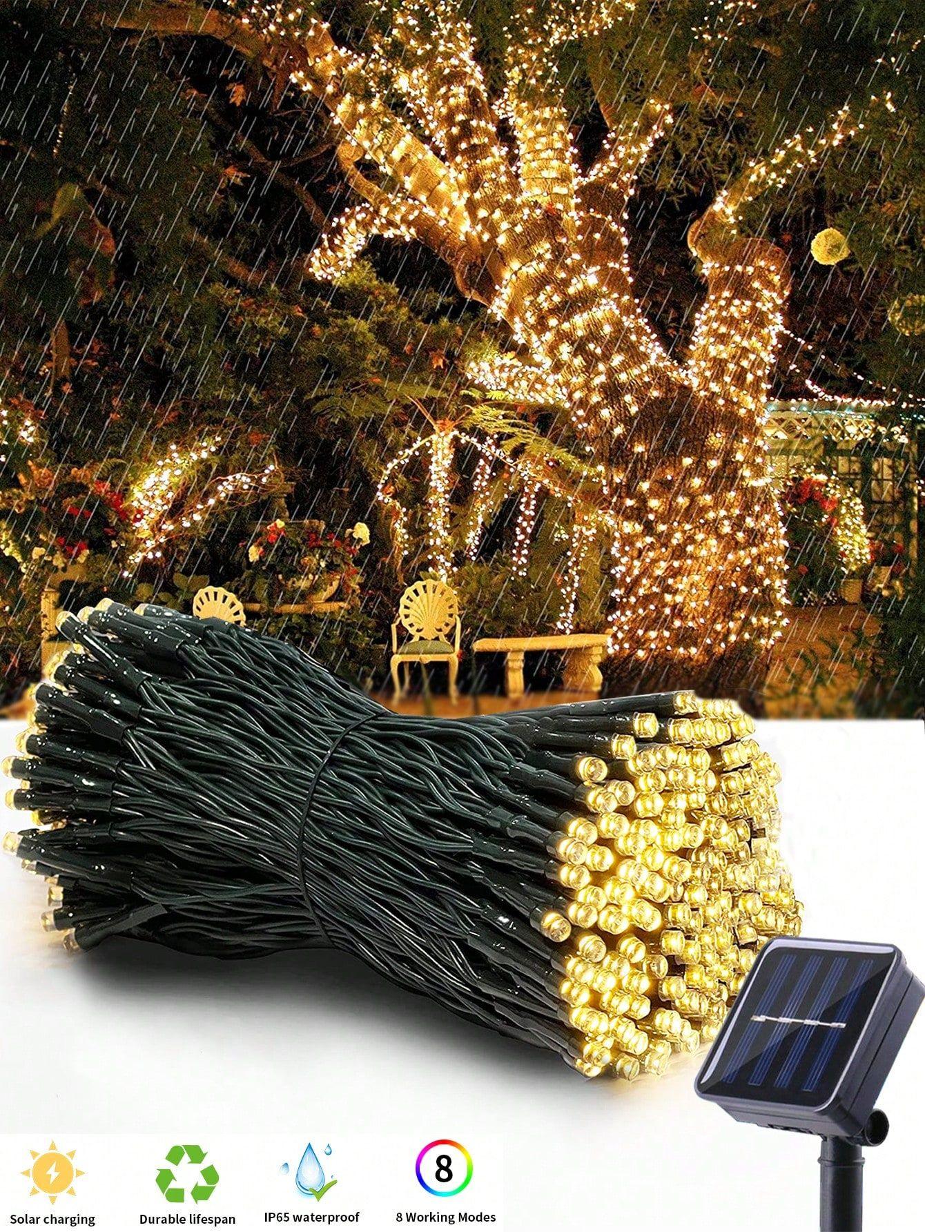 

Питаемая от солнечной энергии 200/100/30 светодиодная гирлянда в виде цветочного венка, 8 режимов, садовое освещение для улицы, праздничное декоративное освещение 30LED-7M