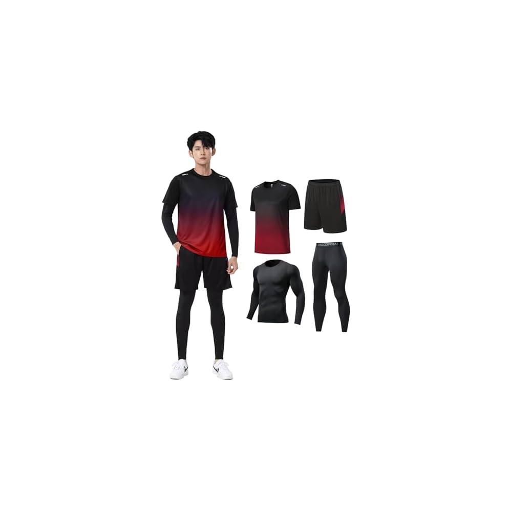 KaiqiDis Sportswear 4-Piece Set for Men and Women: Running Wear, Fitness Wear, Tennis Wear, Soccer
