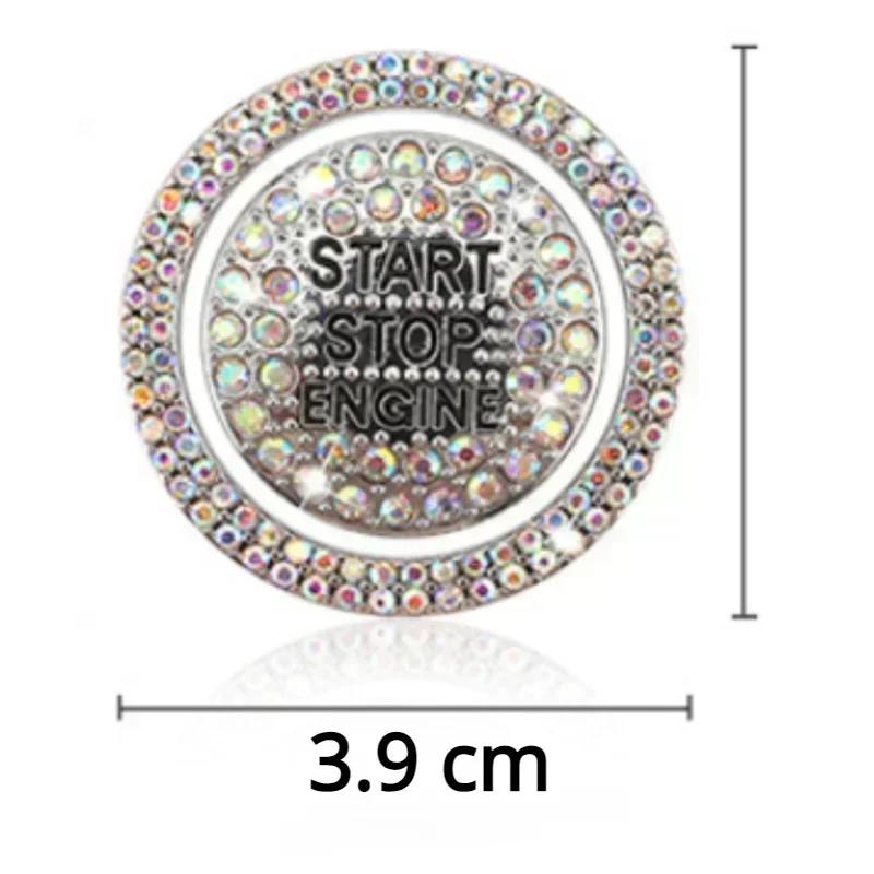 Car Bling One-Click Start Stop Engine Ignition Ring Sticker Crystal Rhinestone Circle Decor Accessories Amagi