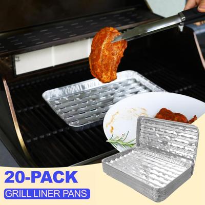 10/20Pcs Aluminum Foil Pans Heavy Duty Heat-Resistant Ribbed Bottoms Baking Trays Multifunctional Baking Trays