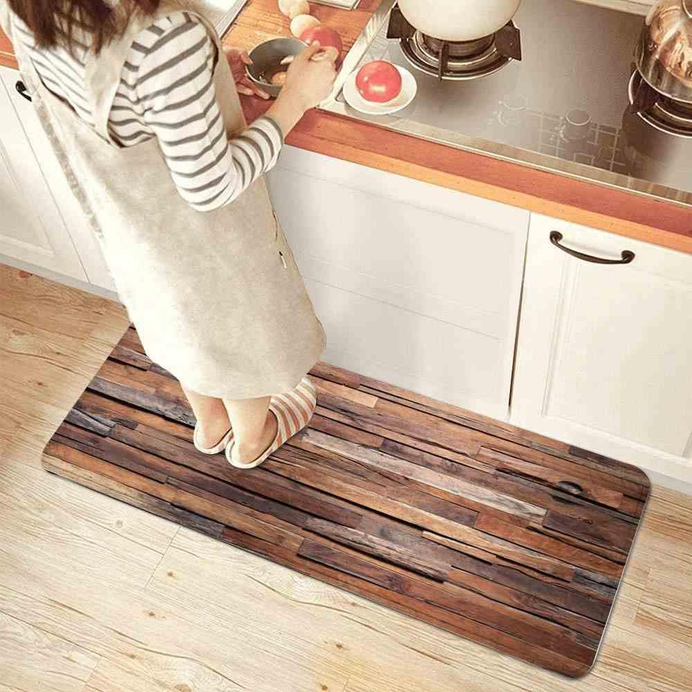 Wood Splicing Kitchen Carpet Laundry Bathroom Non-Slip Mat Living Room Entryway Floor Mat Home Decor Long Carpet