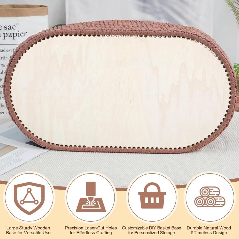 1pc Wooden Basket Bottoms for Crochet Oval Basket Wood Bottom  Moses Bassinet Board Changing Basket Dolls Moses Basket