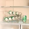 Iron Double-layer Cola Storage Rack Kitchen Soda Can Rolling Shelf Beer And Cola Sorting And Storage Rack Desktop Soda Can Rack