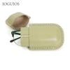 JOGUJOS Vegetable Tanned Leather Hand-sewn Glasses Case, Capsule Glasses Storage Case, Genuine Leather Sunglasses Case