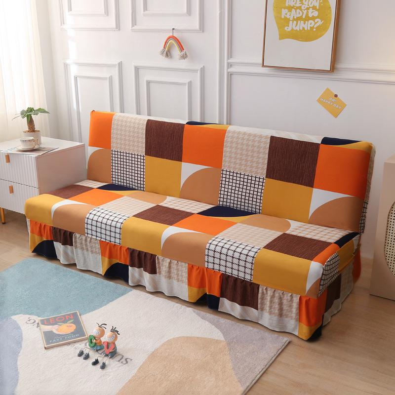 Universal Anti-slip All-Season Skirted Sofa Bed Cover for Armless and Foldable Sofas