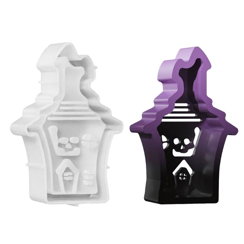 Food Safe Heat Resistant Silicone Craft Mould Create Hollow House Candle Holders Halloween Decoration