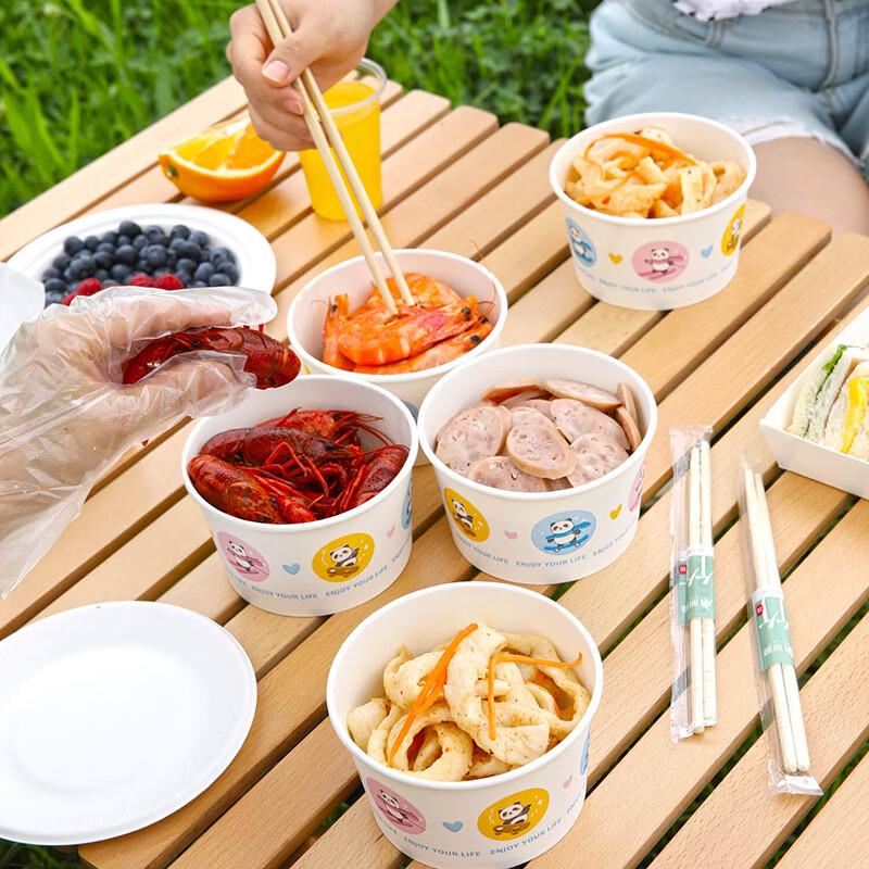 MARYYA Disposable Paper Bowls 360ml (60 Count)