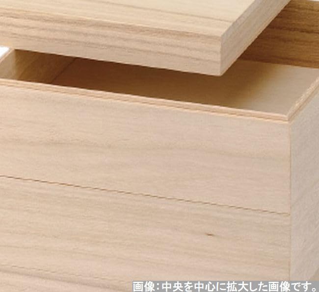 Outdoor Lunch Box Made In 3 Paulownia Wood with Decorative X X J-kitchens (Lunch Box) Japan, Tiers, 7.0 Inches, Feet, 21.7cm 21.7cm 19.5cm