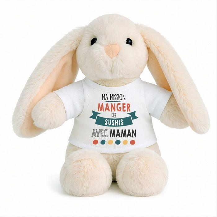 Planetee Peluche Lapin Bébé Doudou Ma Mission Sushi Avec Maman cadeau naissance nouveau né fille garçon baby shower