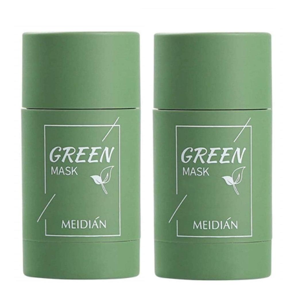 2 Pcs Green Tea Mask Stick for Face, Blackhead Remover with Green Tea Extract, Green Mask Stick for Face Moisturizing, Deep Pore Cleansing for All Ski