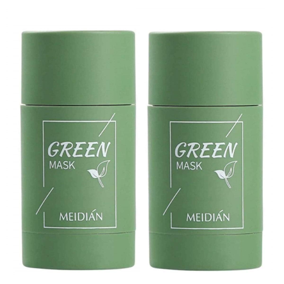 2 Pcs Green Tea Mask Stick for Face, Blackhead Remover with Green Tea Extract, Green Mask Stick for Face Moisturizing, Deep Pore Cleansing for All Ski Pack of 2