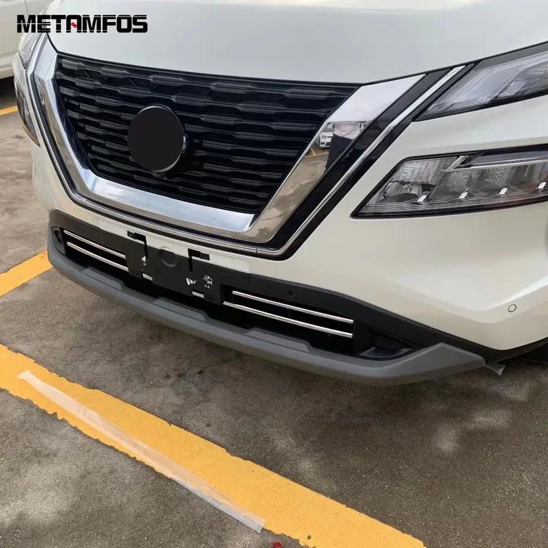 For Nissan X-trail Xtrail Rogue T33    Chrome Front Bumper Grille Racing Grill Trim Sticker Accessories Car Styling