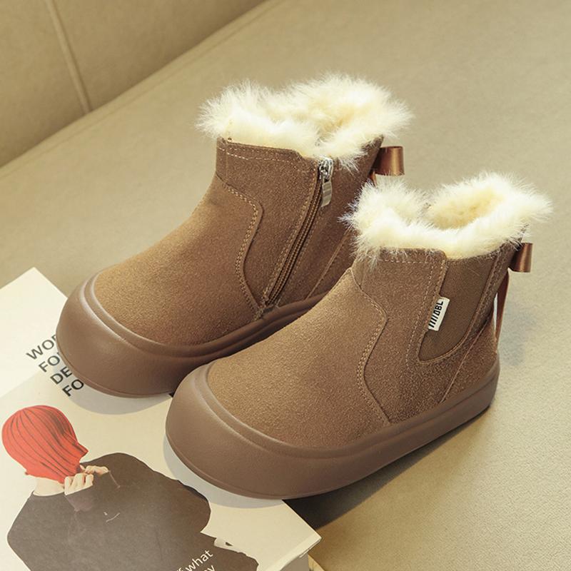 Kids Snow Boots  Winter Toddler Woman Warm Fur Chelsea Ankle Boots Baby Children Girls  Winter Shoes Soft Sole