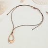 Salircon Simple Irregular Hollow Geometry Pendant Choker Necklace Creative Metal Wax Thread Chain Neck Accessories Jewelry New