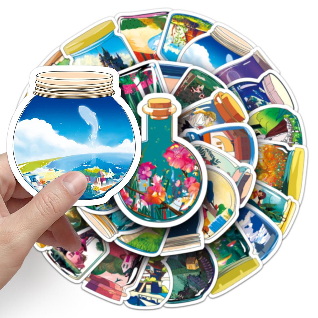 50 Bottles of World Graffiti Original Cartoon Stickers Decorated with Mobile Phone Case Luggage Stickers.