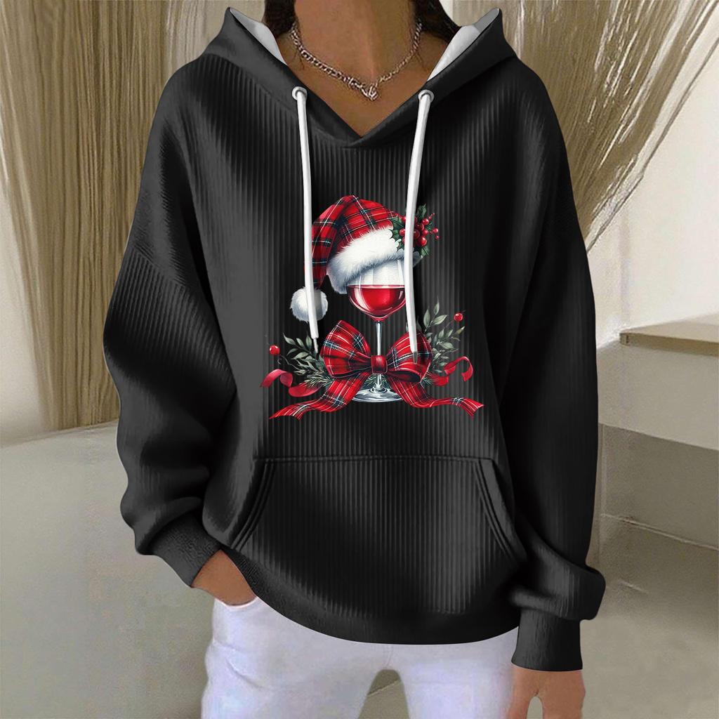 Women's Fashion Casual Christmas Angel Print Pullover Long-Sleeve Sweatshirt