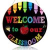 Welcome Sign for Classroom Decoration Door Wreath for Front Door Wall Signs Back To School Wreath Welcome To Our Class Signs Hanging for Home Party
