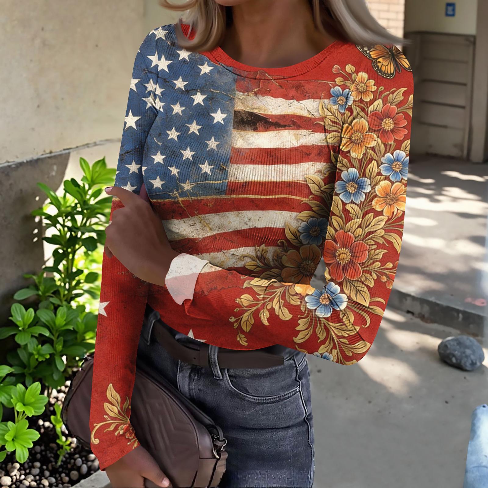 

Women s And Winter Slim T-shirt Fashion Casual Printing Round Neck Pullover Long Sleeve Top XL винний