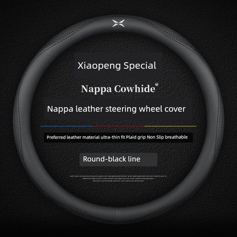 Suitable for Xiaopeng Steering Wheel Cover P7 P5 G3 G9 G3i Car Steering Wheel Cover Leather Four Seasons Dedicated Handlebar Cover