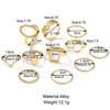 11-Piece Geometric Leaf Ring Set: Creative, Stylish Joint Rings for Women