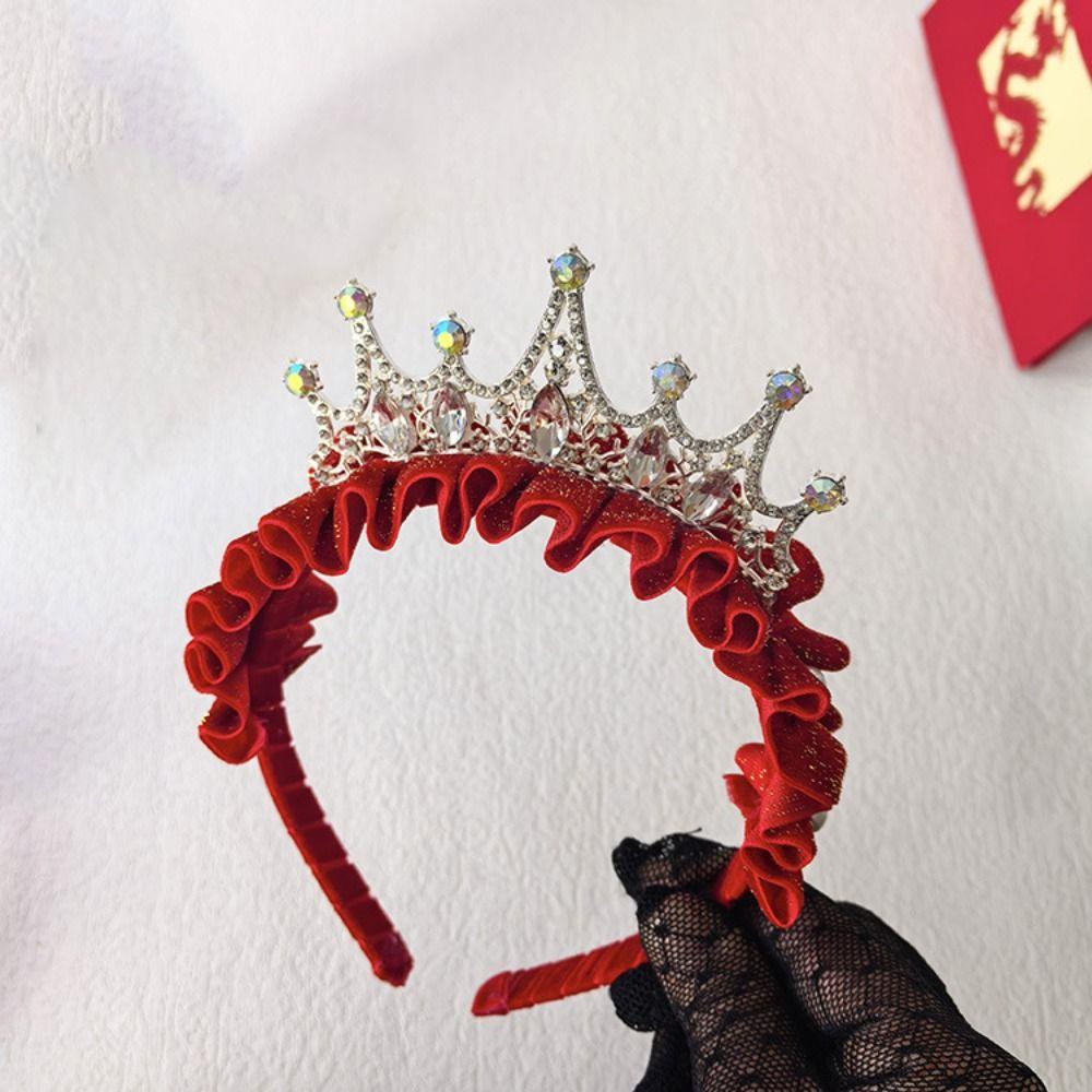 Tassel Chinese New Year Headband Red Hanfu Hairband All-match Crown Headwear  Children