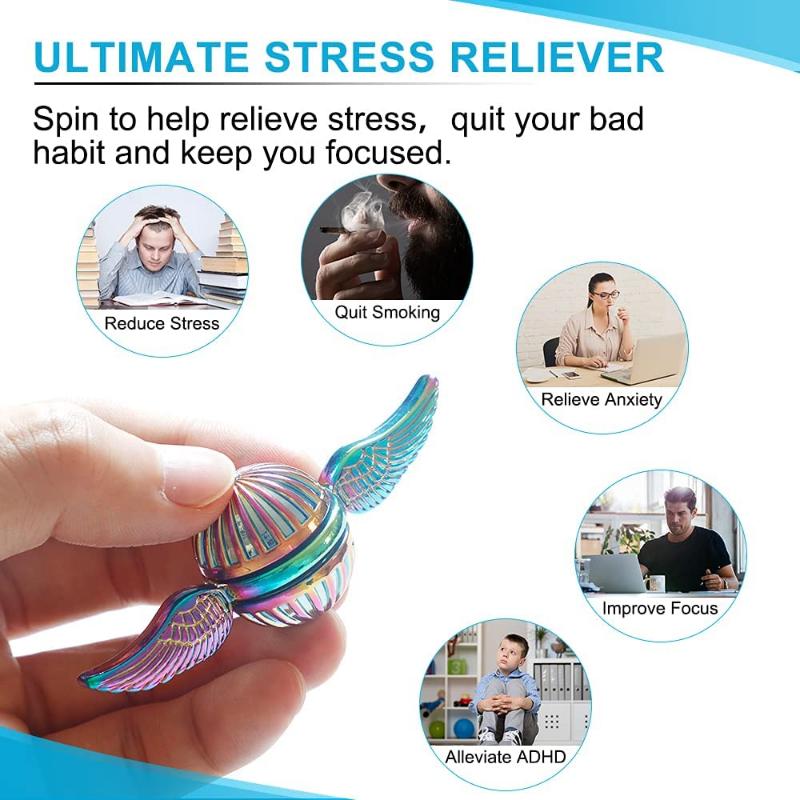 Fidget Hand Spinner Cadou pentru fanii Medieval Magical Wizardry World Stress Anxiety ADHD Relief Fidgets Toy Metal