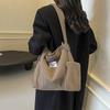 Corduroy Solid Color Large Capacity 2025 New Simple Flow Lazy Style Casual Shoulder Bag Women's Tote Bag