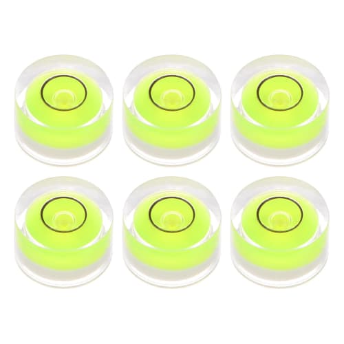 

uxcell 6-Piece Round Bubble Level, 12x7mm, Mini Round Bullseye Level for Camera Tripods, Telescopes, Workshops, Turntables, and Picture Frames, Green