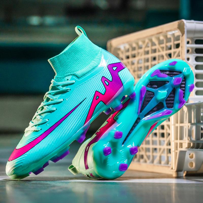 Herren Hohe Fußball-Leichtschuhe FG AG Lange Stollen Erwachsenen-Fußballschuhe Leichtgewicht Professionelles Athletiktraining