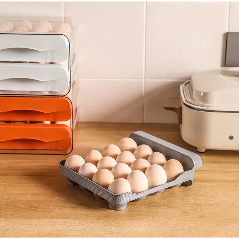 Double Layer Egg Storage Box with Drawer Large Capacity Organizer Holder for 24-60 Eggs Food Grade Plastic Container for Kitchen
