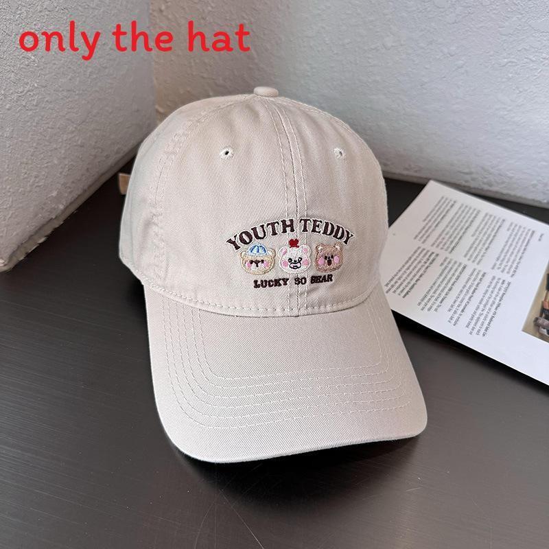 Cap Baseball Fashionable With Little Bear And Letter Embroidery Design For Daily