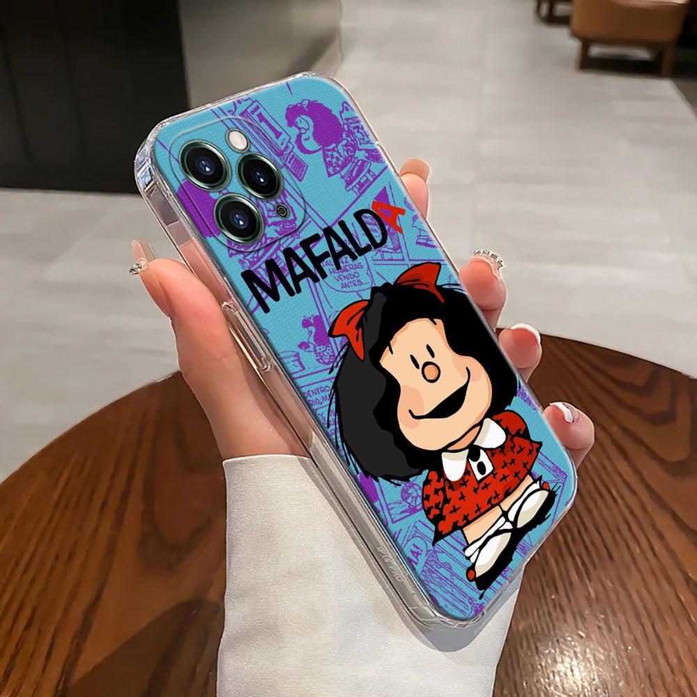 Mafalda Disney Transparent Phone Case For iPhone 17 Pro Max 17E 11 12 13 14 15 16 Pro Max Plus 17 Air 16E 7 X Soft Cover Mafalda