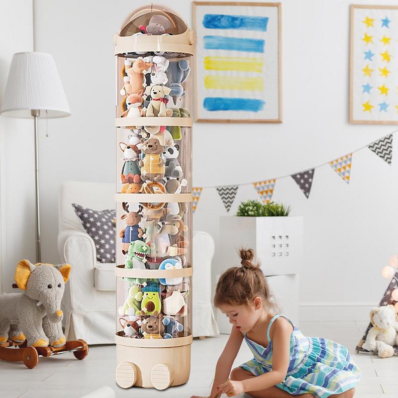 Stuffed Animal Storage Tube Kids Plush Doll Clear Storage Tubes Stackable Soft Toy Organizer Home Organization