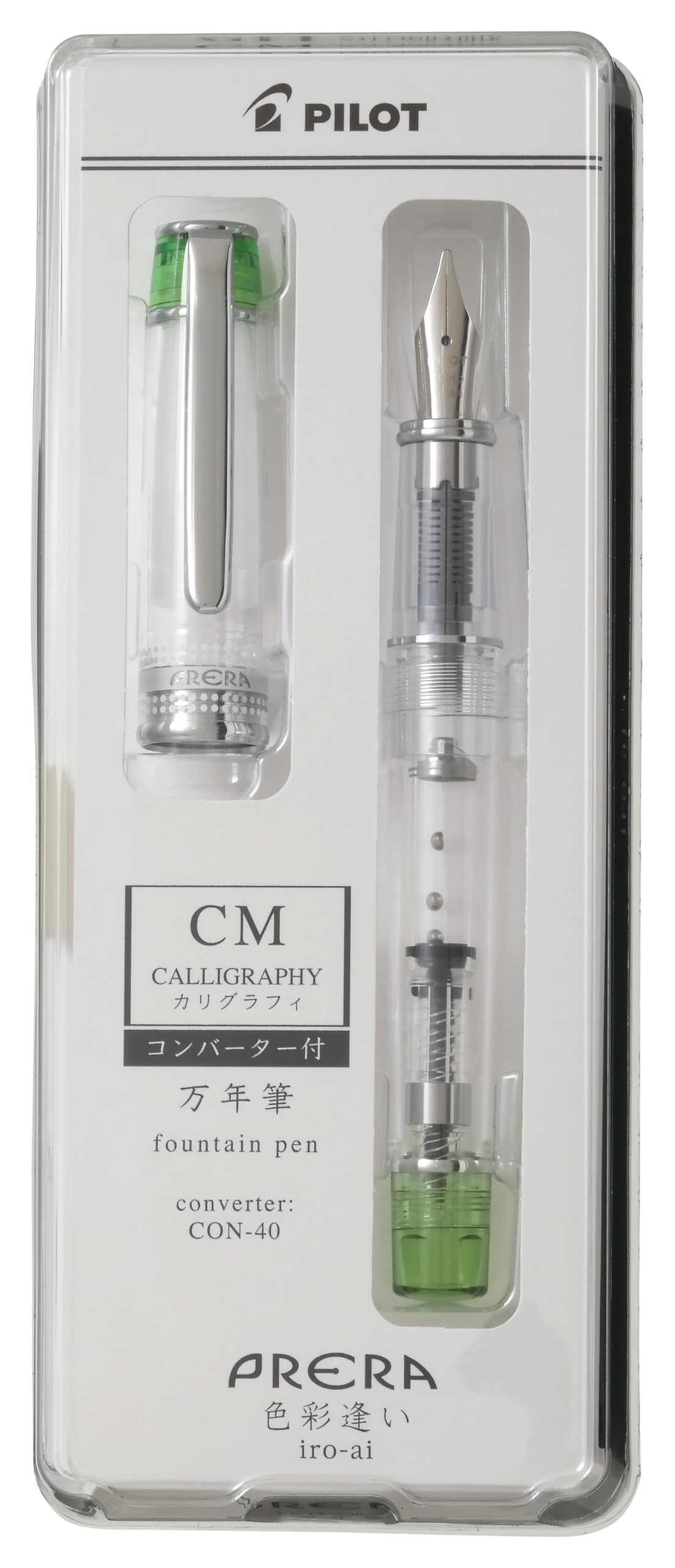 

Перьевая ручка PILOT Prera Fountain Color Encounter Прозрачный Свет PFPR1TLGCM, CM, Каллиграфия, Зеленый,