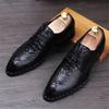 2025 Fashion Men's Alligator Grain Leather Dress Shoes Man Casual Pointed Toe Oxfords Mens Lace-Up Business Office Oxford Shoe