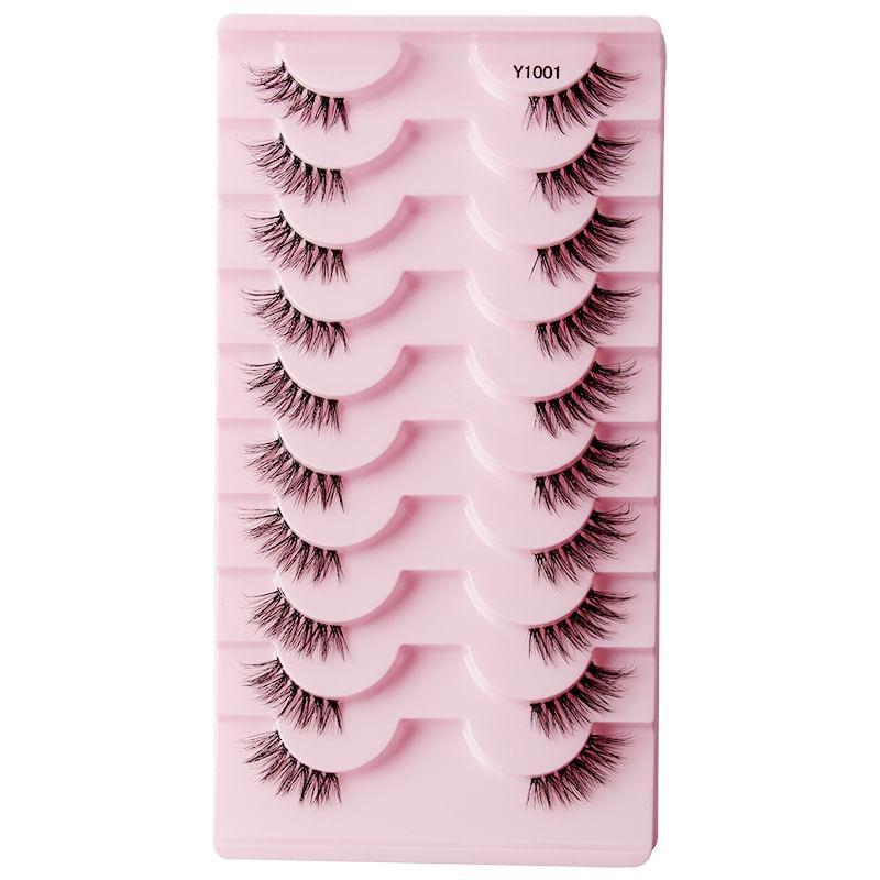 Lashie - Set of 10 Pairs: Volume Criscross Half False Eyelashes
