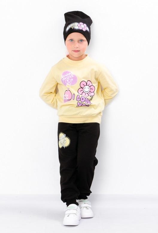 Girls' Outfit – Sweatshirt, Pants & Hat, Brushed Knit, Demi-season, 6168-023-33-5 HC