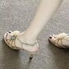 Fashion Flower Women Sandals High Heels Shoes Woman Slingback 2025 Trend Summer Elegant Loafers Dress Shallow Design Sandalias De Mujer