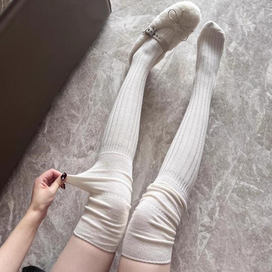 Over The Knee Boot Stocking for Women Slouch Top Thick Cotton Knit Thigh High Socks Winter Autumn Leg Warmers