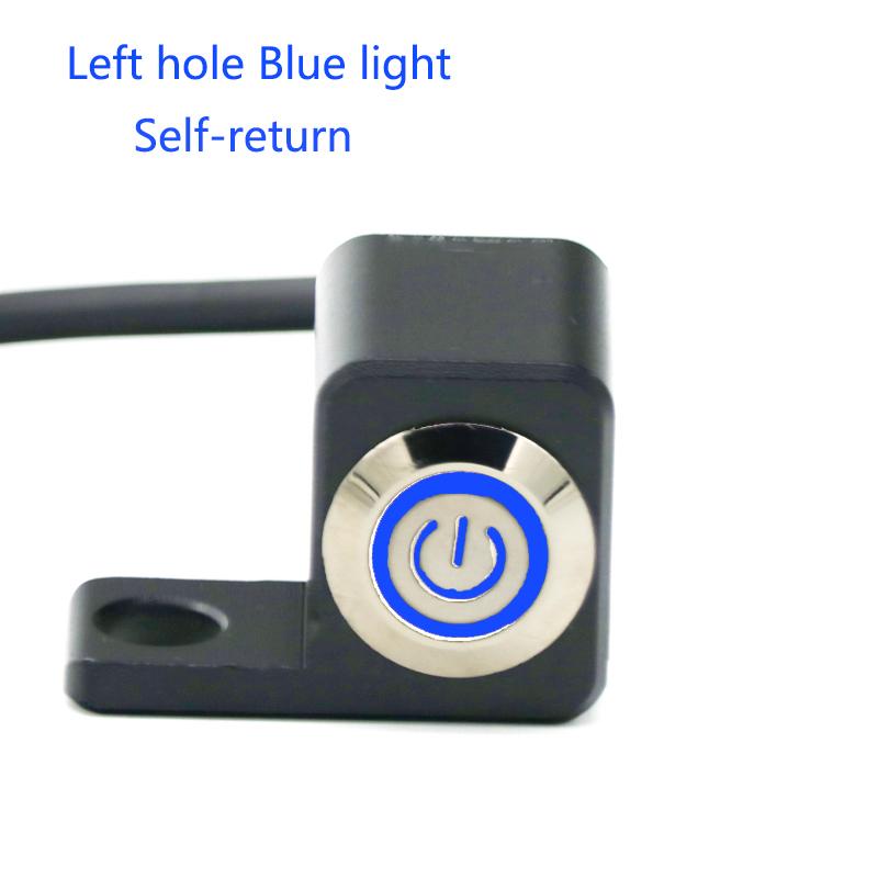 LMoDri 12V Motorcycle Switch 10mm Mirror Mount Motorbike Headlight Hazard Brake Fog Lights Manual/Self Return Waterproof