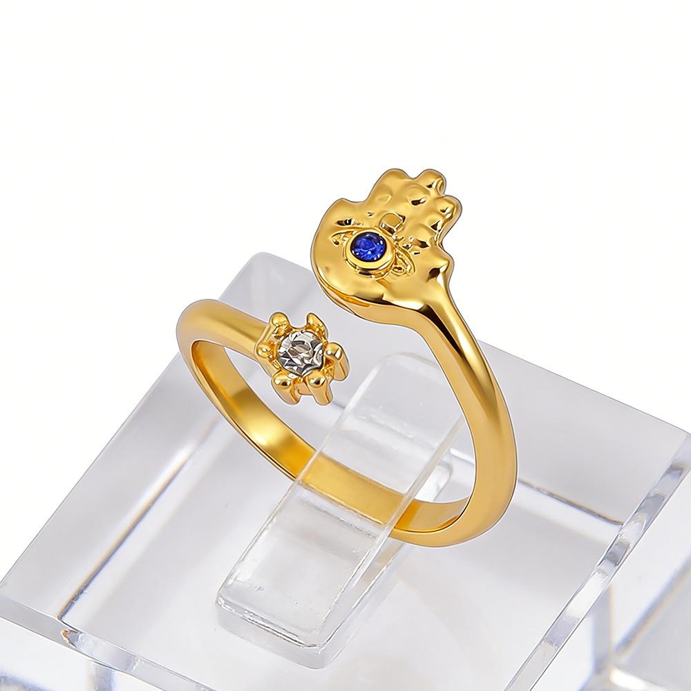 Korean Style Fashionable and Exquisite Devil's Eye Blue Eye Palm Open Ring