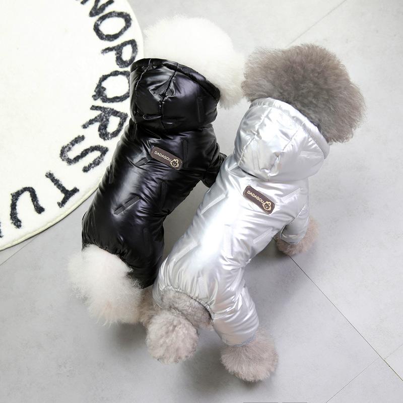 Pet Clothing Autumn and Winter Padded Jacket Dog Clothing Teddy Small Dog Pet Clothing Winter 21 Crimped Four-legged Padded Jacket