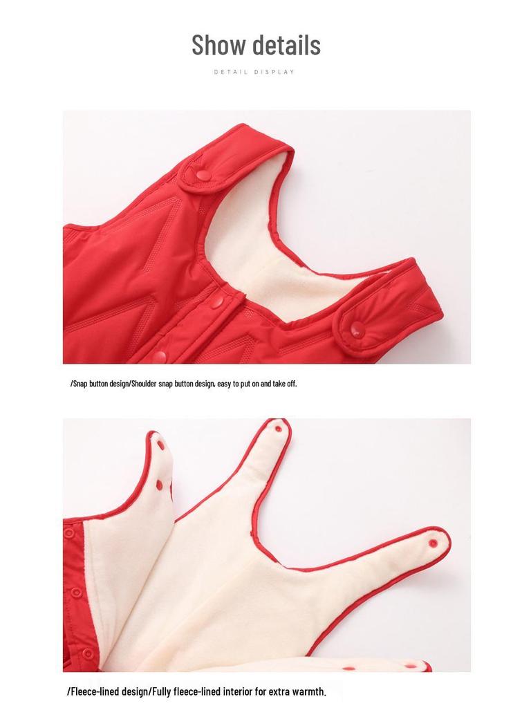 Infant Fleece Overalls - Warm Quilted Cotton Jumpsuit for Boys & Girls (Autumn/Winter)