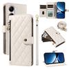 For Xiaomi Poco X7 Pro 5G/Xiaomi Redmi Turbo 4 5G Wallet Case with Straps,Rhombus Leather Stand Phone Cover