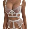 Sexy Eyelash Lace Lingerie Set: Camisole & Body Shaping Split for Women
