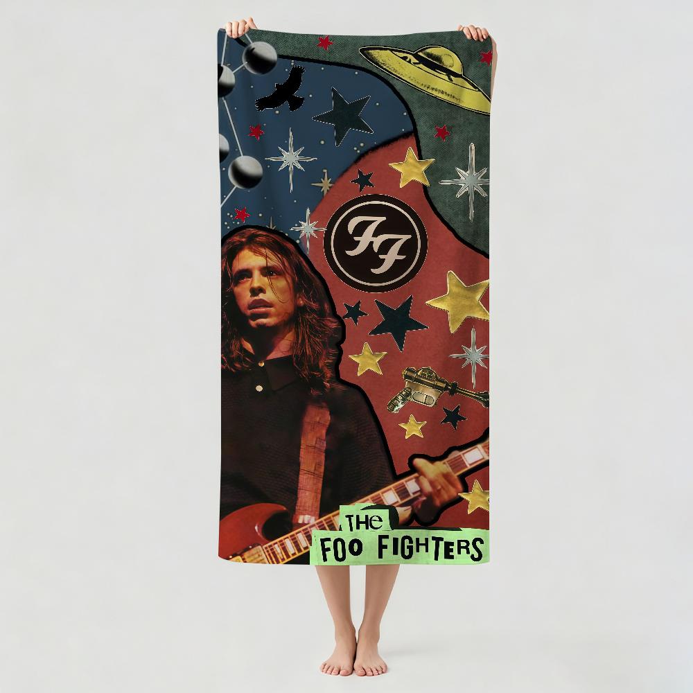 Rockband F-Foo F-Fighters Handtuch Trockentuch Badehandtuch Anwendbar für Leichtes Schwimmen Camping Yoga Strand Aus