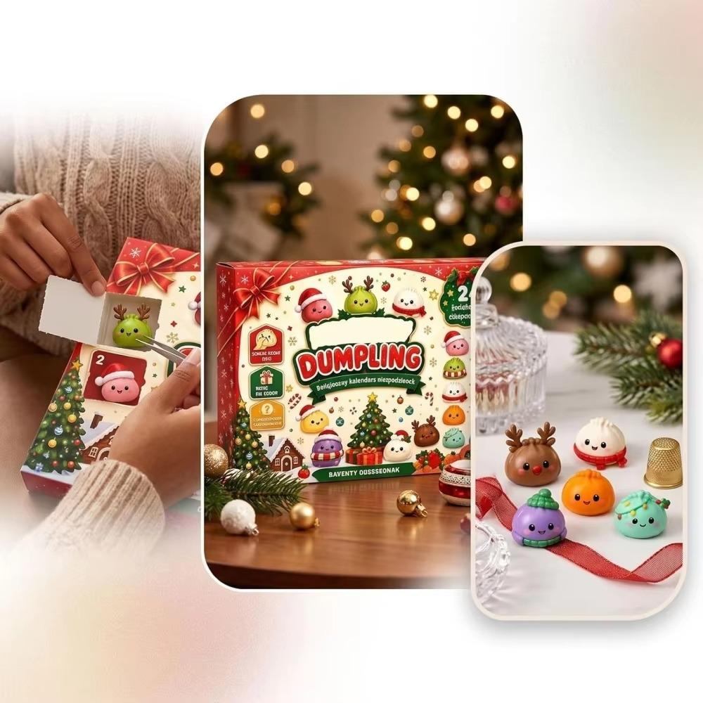 //* Calendario dell'Avvento Squishy di Natale, Scatola Sorpresa Conto alla Rovescia di 24 Giorni, Squishies Lento Rimbalzo Ravioli Squeeze Regalo Sensoriale